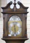 A modern oak-cased longcase clock H.210cm