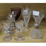 An airtwist glass and other 19th century glass