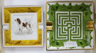 A Hermes ashtray and another ashtray