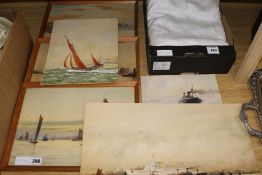 Herbert Touzech Ahier5 assorted watercolourMarine subjects11 x 23in., 3 unframed