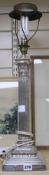 A plated corinthian column table lamp