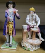 A 19th century Derby figure of a potter and another
