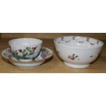 A Newhall bowl and two Chinese famille rose bowls (3)
