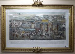 After Basirereprinted coloured engravingThe Field of the Cloth of the Gold22 x 45in. with an