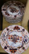 A Spode Imari soup plates and dinner plates