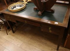An early 20th century French mahogany desk, W.4ft 11in.
