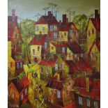 Buzin (Russian)oil on canvasStudy of houses and telegraph polessigned and dated '9827 x 23in.