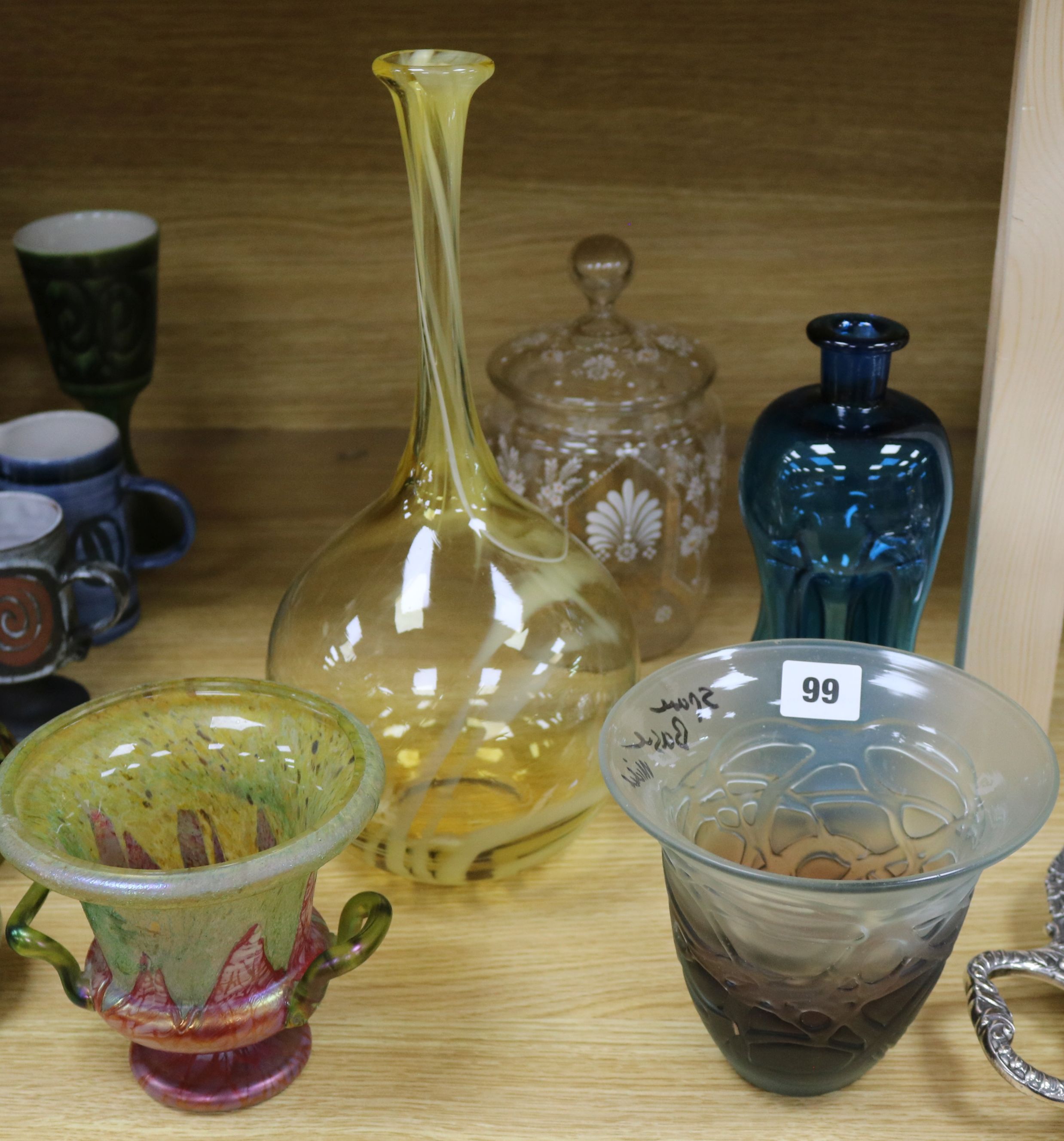 A quantity of decorative coloured glassware