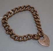 A 9ct gold curb link bracelet, 17 grams.