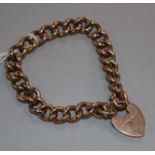 A 9ct gold curb link bracelet, 17 grams.
