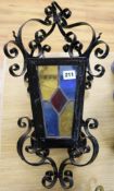 A stained glass hall lantern