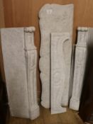 A Victorian pale grey marble fire surround, W.4ft 1in. H.3ft 5in.