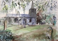 Richard Bawden (b.1936-)ink and watercolourPolstead Churchsigned and dated 199614.5 x 20.5in.