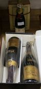 Two bottles of Veuve Cliquot Ponsardin, 1964, Brut Champagne, one Moet & Chandon, 1966, six half