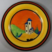 A Clarice Cliff 'Applique Lucerne' tea plate, 15cm