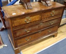 A George III banded oak chest, W.3ft 8in.