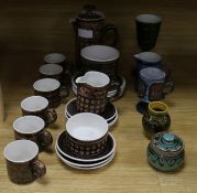 A collection of Rye pottery and a 1960's Old Hall Robert Welch teapot