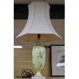 A Royal Worcester porcelain yellow ground table lamp