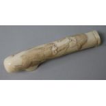 A Japanese ivory cane handle