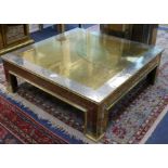 A Rodolfo Dubarry brass and white metal overlaid coffee table, W.4ft D.4ft H.1ft 4in.