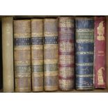 A collection of mainly 18th and 19th century leather bindings, (2 boxes)
