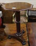 A Victorian walnut octagonal topped wine table, W.1ft 8in.