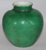 A 19th century Chinese green crackle glazed vase 8in.