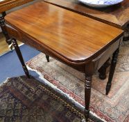 A Regency mahogany folding top tea table, W.3ft
