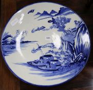 A Japanese blue and white charger, Dia.47.5cm