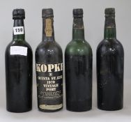 Four bottles of port, including Kopke 70, Warres 58, Fonseca '63 and '66