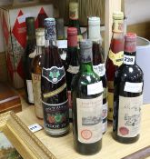 Fourteen assorted bottles of wine including one Chateau Bourgneuf, 1962, Pomerol and one Chateau