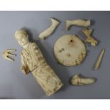 A Meiji carved ivory sectional figure