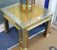 A pair of Rodolfo Dubarry brass and white metal overlaid tables, W.2ft 1in. D.1ft 1in. H.1ft 8in.