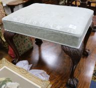 A Chippendale style mahogany dressing stool