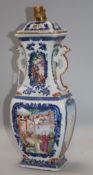 An 18th century Mandarin pattern vase, H.33cms