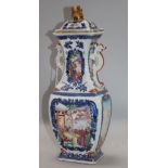 An 18th century Mandarin pattern vase, H.33cms