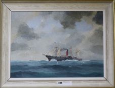 Hugh E. Ridge (1899-1976)oil on canvas'Crossing the Atlantic 1870'signed l.r.15.5 x 21.5in.