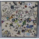 2401002 LED ZEPPELIN III, UK LP, on Atlantic Plum label, in fully laminated E.J. Day, rotating wheel