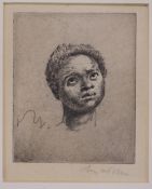 Augustus John (1878-1961)etchingHead of a girlsigned in pencil, Abbott & Holder label verso4 x 3.