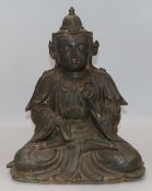 A bronze figure of Guanyin 12in.