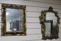 Two gilt frame mirrors, H.1ft 8in and 2ft 1in.