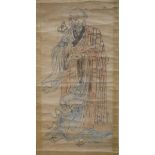 Chinese School, 19th century, two scroll paintings of luohan and Chinese School, 18th/19th