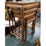 A nest of four Chinese hardwood quartetto tables, W.1ft 8in.