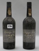 Two bottles of Croft 1975 Vintage port