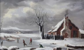 Joseph Francis Gilbert (1792-1855)oil on canvasSkaters in a winter landscapesigned and dated