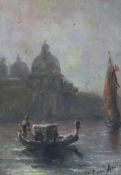 20th century Italian Schooloil on canvasVenetian lagoonindistinctly signed5 x 3.5in.