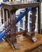 An Edwardian nest of mahogany quartetto tables, W.1ft 9in.