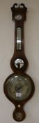 A Regency mahogany wheel barometer, by Mangiacavalli of Leather Lane, H.3ft 2in.