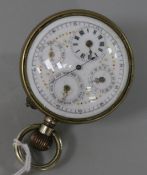 A Russian bull's-eye calendar desk timepiece