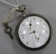 An early 19th century silver verge calendar pocket watch by Thomas Byard, London.